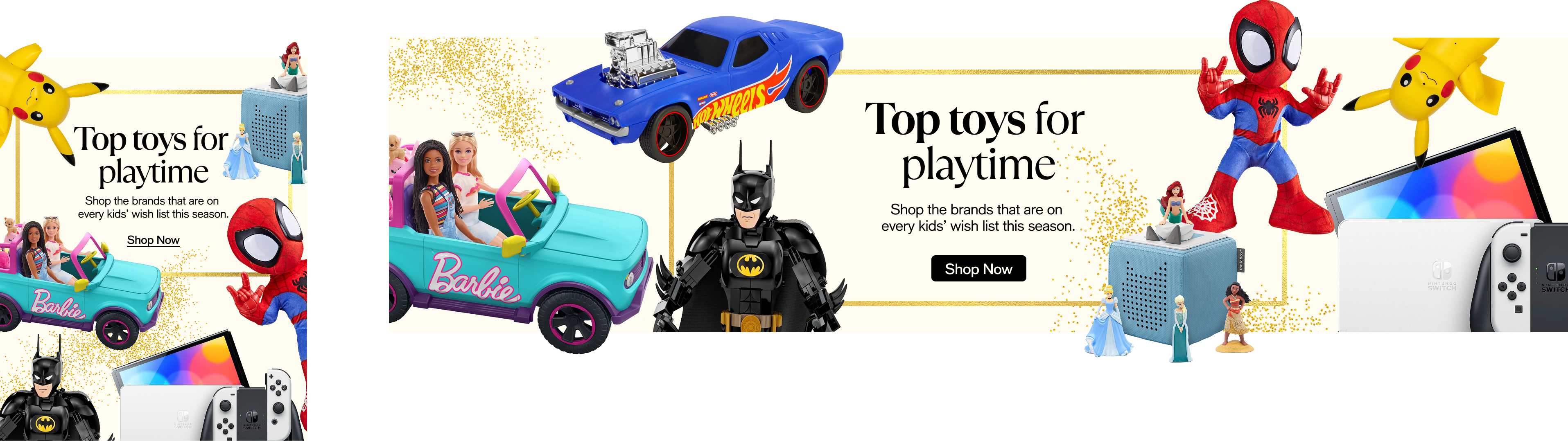 Top toys for playtime banner
