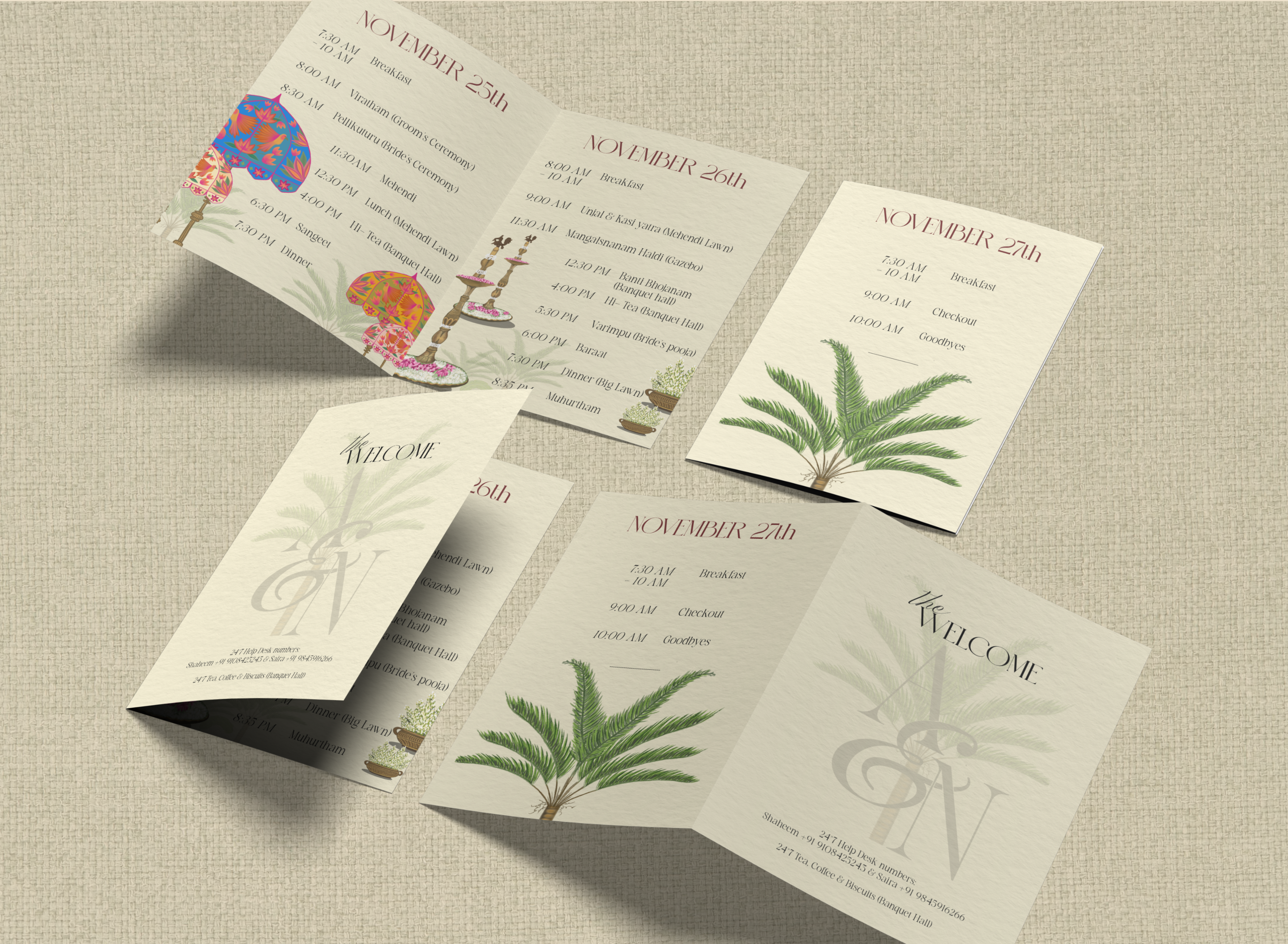 3-day itinerary pamphlet mockup