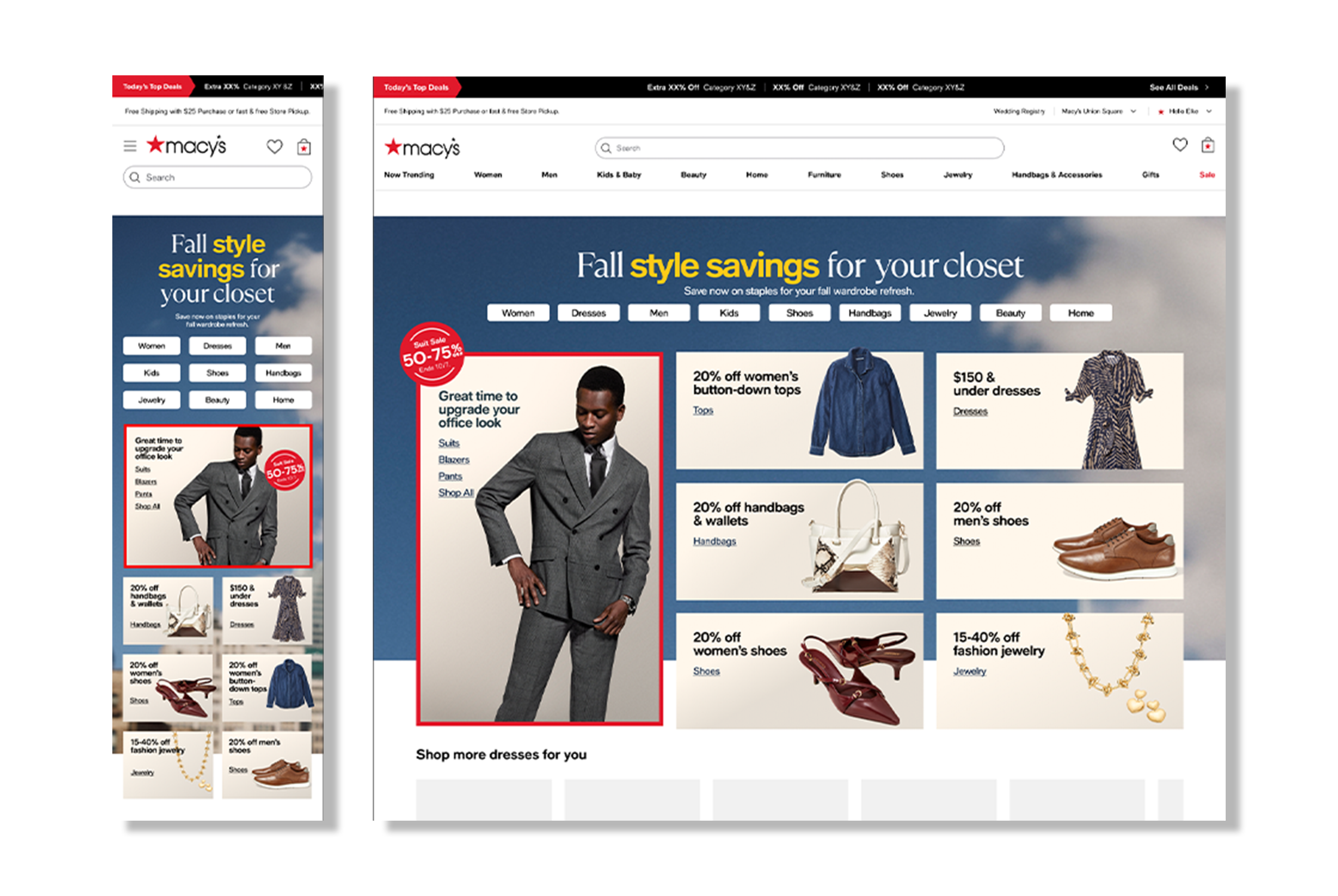 Before: crowded multi-promo layout